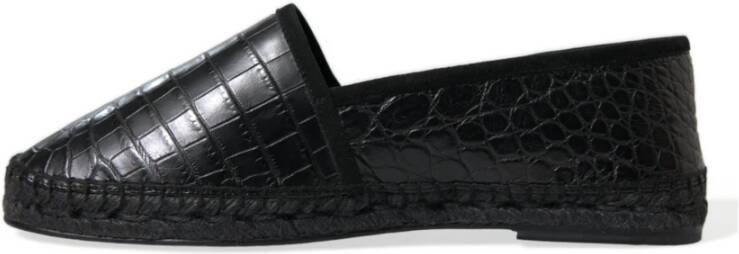 Dolce & Gabbana Luxe Zwarte Leren Espadrilles Black Heren