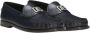 Dolce & Gabbana Marineblauwe Leren Logo Plaque Instappers Blue Heren - Thumbnail 6