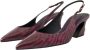 Dolce & Gabbana Maroon Zebra Lederen Slingback Hakken Multicolor Dames - Thumbnail 11