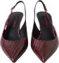 Dolce & Gabbana Maroon Zebra Lederen Slingback Hakken Multicolor Dames - Thumbnail 2