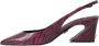 Dolce & Gabbana Maroon Zebra Lederen Slingback Hakken Multicolor Dames - Thumbnail 5