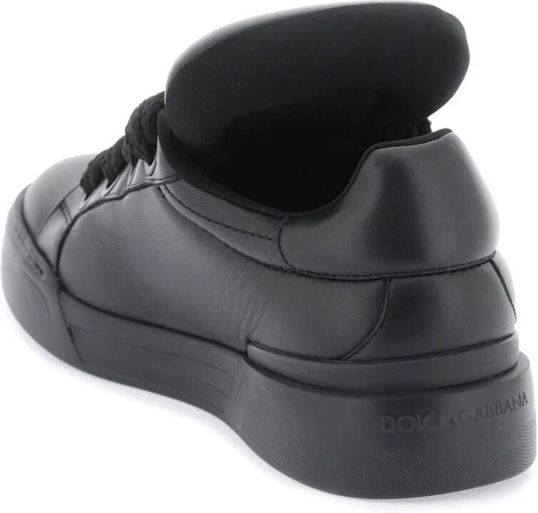 Dolce & Gabbana Mega Skate Leren Sneakers Black Heren