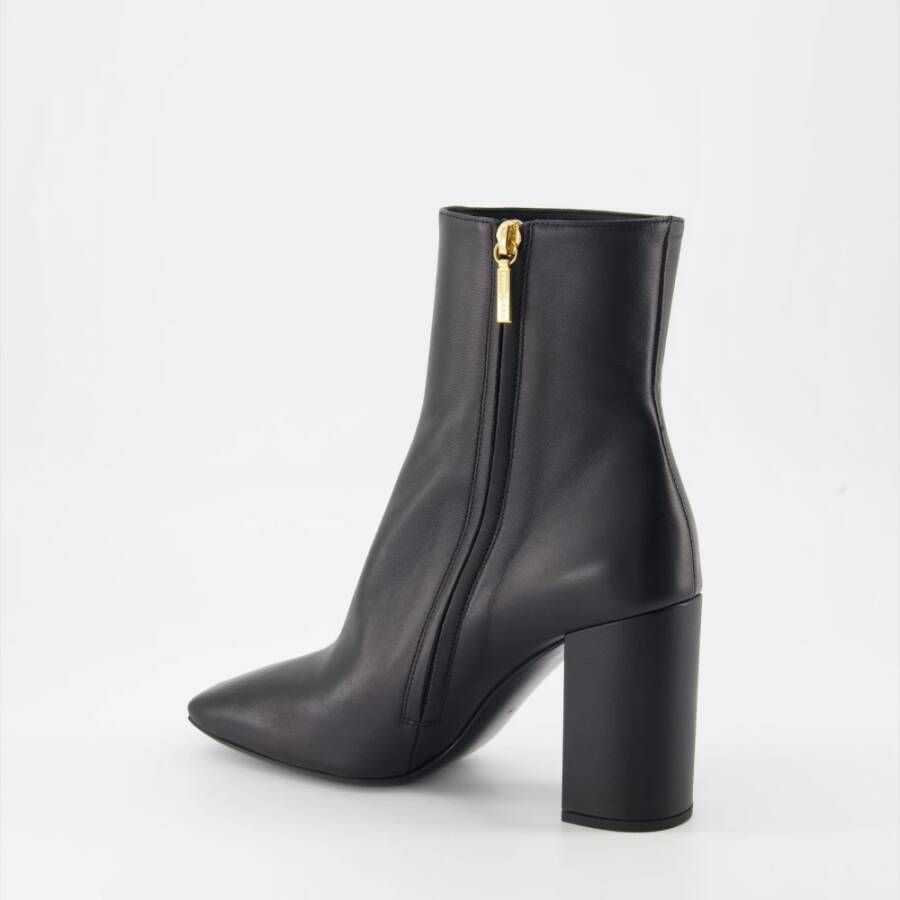 Dolce & Gabbana Metallic Logo Leren Laarzen met Rits Black Dames