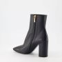 Dolce & Gabbana Zwarte Leren Laarzen met DG Logo Uitgesneden Black Dames - Thumbnail 14