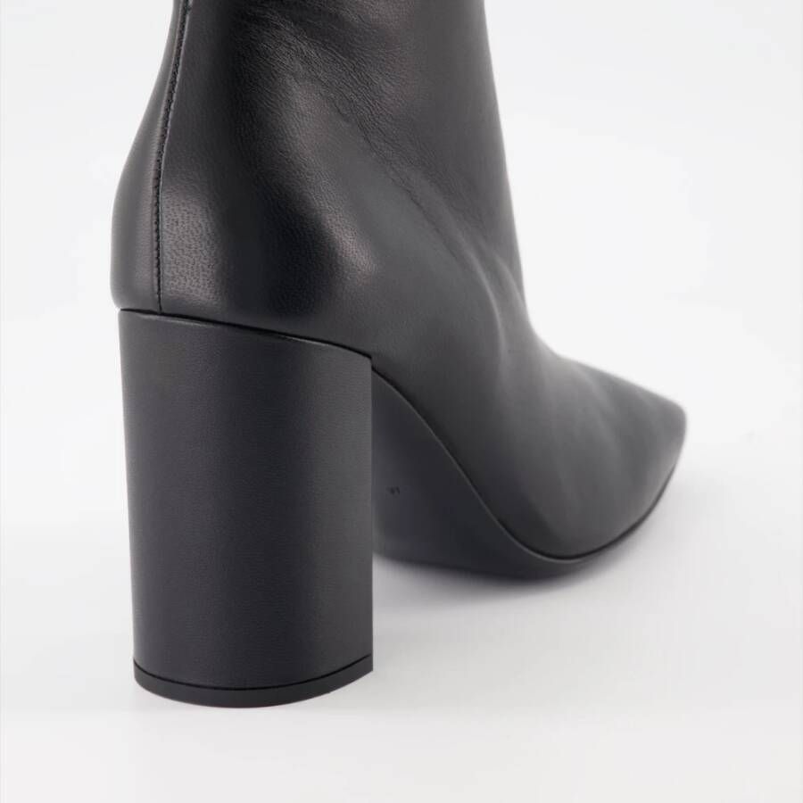 Dolce & Gabbana Metallic Logo Leren Laarzen met Rits Black Dames