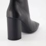 Dolce & Gabbana Zwarte Leren Laarzen met DG Logo Uitgesneden Black Dames - Thumbnail 15
