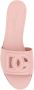 Dolce&Gabbana Sandalen Pastel Pink Leather Slipper With Embossed Logo in roze - Thumbnail 18