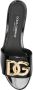 Dolce & Gabbana Patentleren Slides met DG Logo Black Dames - Thumbnail 2