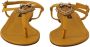Dolce & Gabbana Mustard Leather Devotion Flats Sandals Shoes Geel Dames - Thumbnail 3