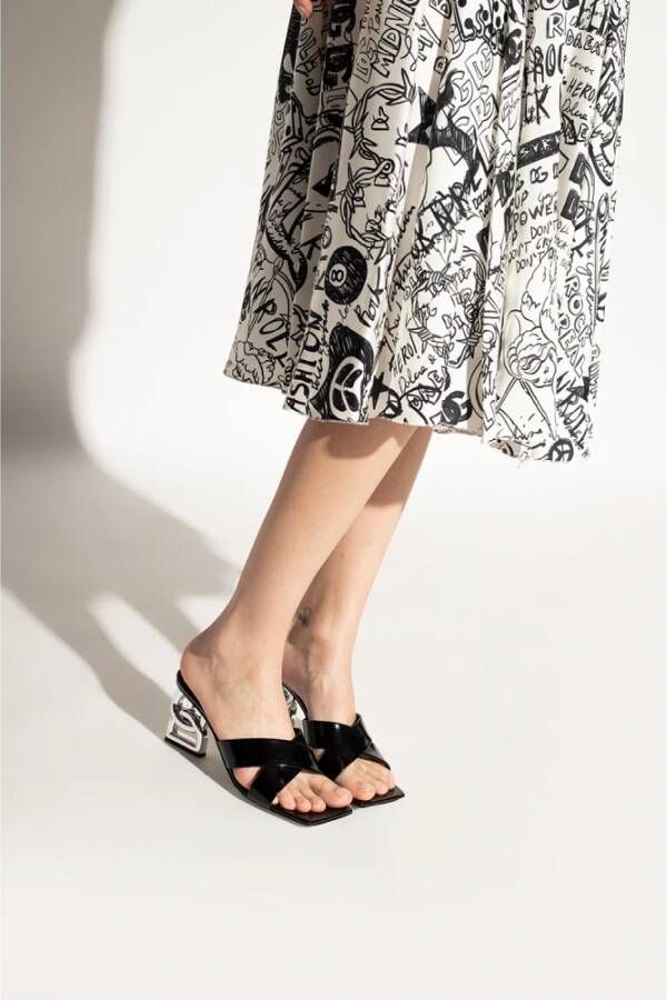 Dolce & Gabbana Muilezels met decoratieve hak Black Dames