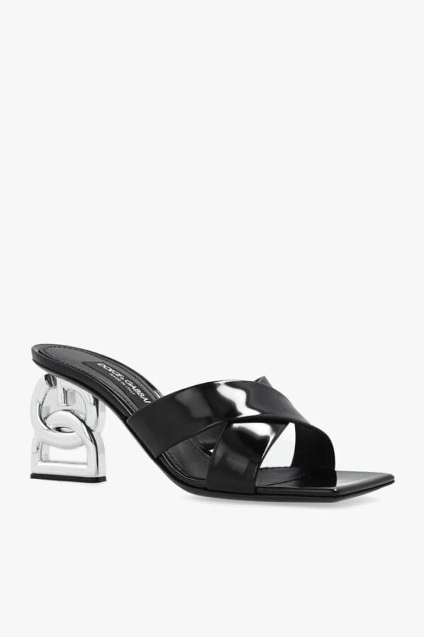 Dolce & Gabbana Muilezels met decoratieve hak Black Dames