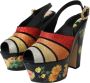 Dolce & Gabbana Multicolor Bloemen Kristal Plateau Sandalen Multicolor Dames - Thumbnail 3