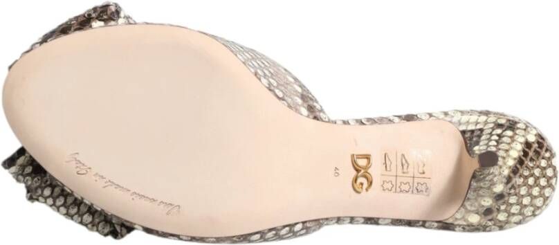 Dolce & Gabbana Multicolor Boog Leren Peep Toe Muiltjes