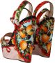 Dolce & Gabbana Multicolor Brokaat Plateauhak Sandalen Multicolor Dames - Thumbnail 12