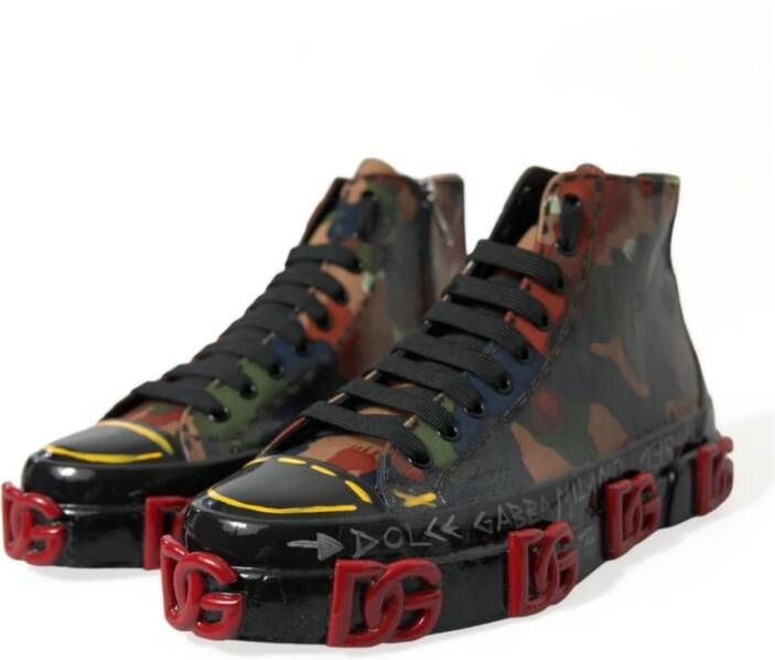 Dolce & Gabbana Camouflage High Top Sneakers Schoenen Multicolor Heren