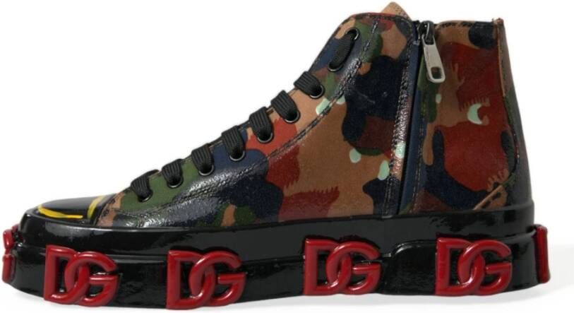 Dolce & Gabbana Camouflage High Top Sneakers Schoenen Multicolor Heren