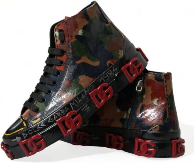 Dolce & Gabbana Camouflage High Top Sneakers Schoenen Multicolor Heren