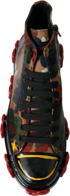 Dolce & Gabbana Camouflage High Top Sneakers Schoenen Multicolor Heren