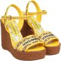 Dolce & Gabbana Multicolor Canvas Leren Sleehak Sandaal Multicolor Dames - Thumbnail 2