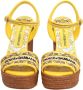 Dolce & Gabbana Multicolor Canvas Leren Sleehak Sandaal Multicolor Dames - Thumbnail 3
