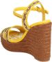 Dolce & Gabbana Multicolor Canvas Leren Sleehak Sandaal Multicolor Dames - Thumbnail 4