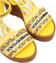 Dolce & Gabbana Multicolor Canvas Leren Sleehak Sandaal Multicolor Dames - Thumbnail 5
