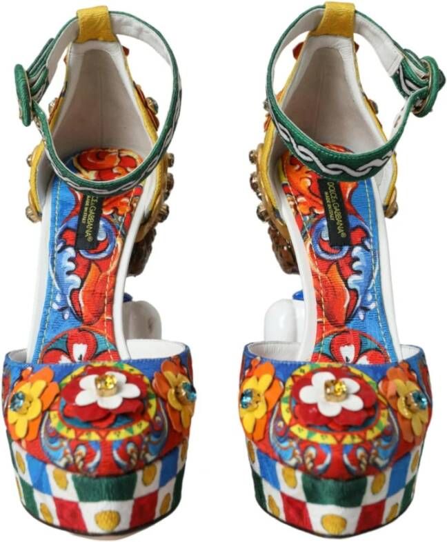 Dolce & Gabbana Multicolor Carretto Plateau Sandalen Multicolor Dames
