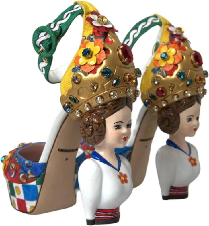 Dolce & Gabbana Multicolor Carretto Plateau Sandalen Multicolor Dames