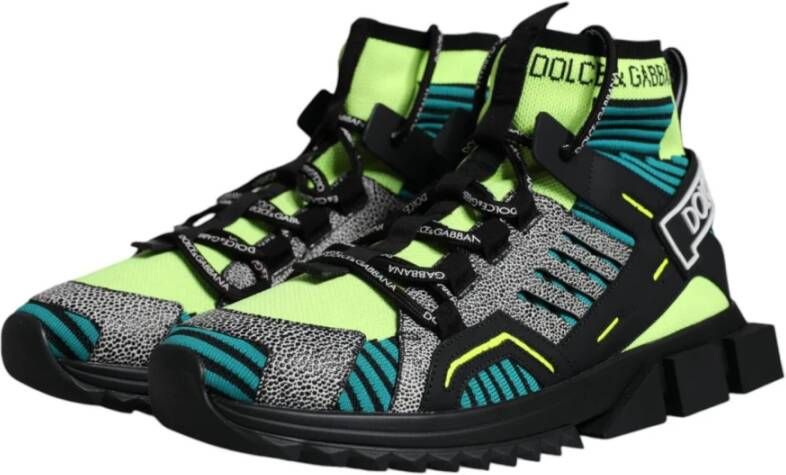 Dolce & Gabbana Multicolor Gebreide Sneakers met Logo Details Multicolor Heren