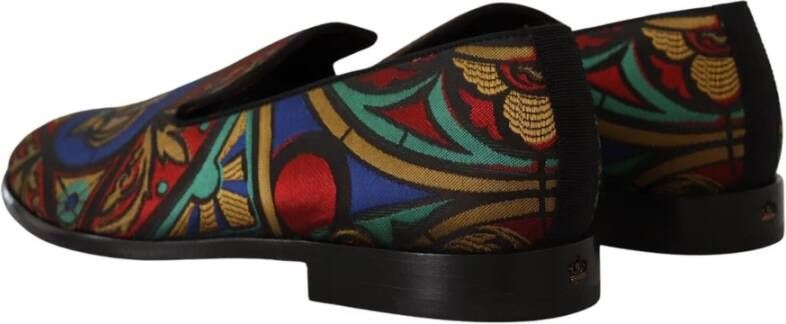 Dolce & Gabbana Multicolor Jacquard Crown Loafers Schoenen Multicolor Heren