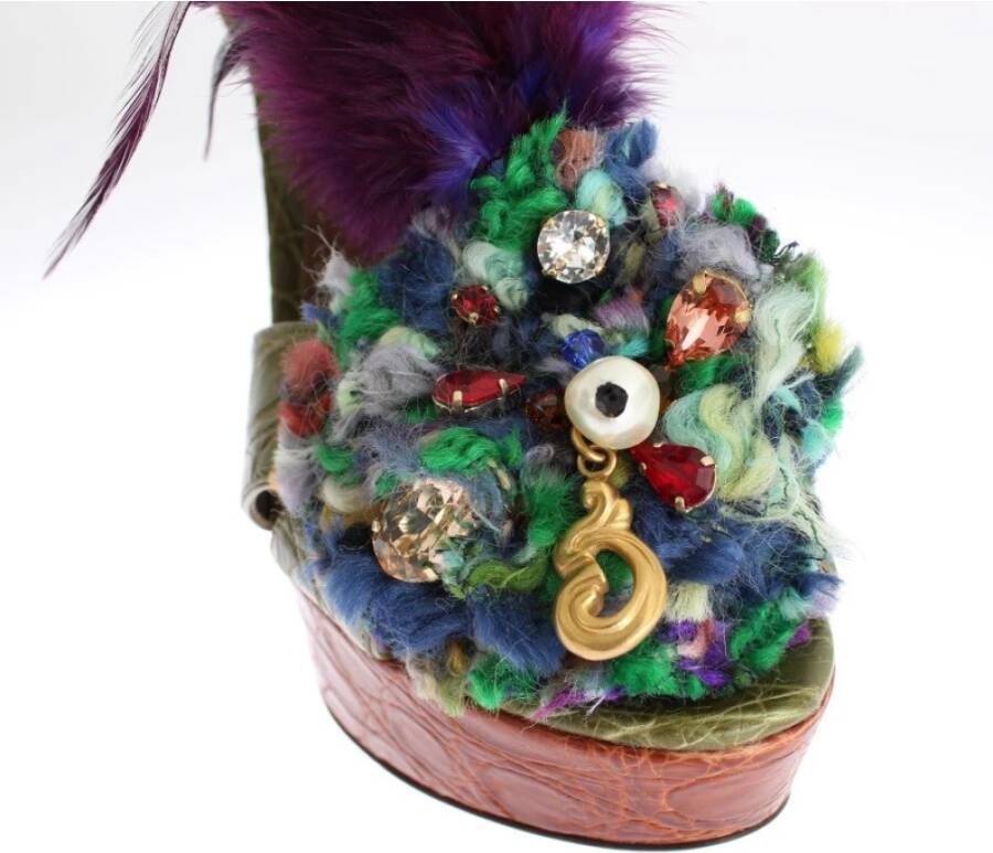 Dolce & Gabbana Multicolor Kristal Platform Sandalen Multicolor Dames