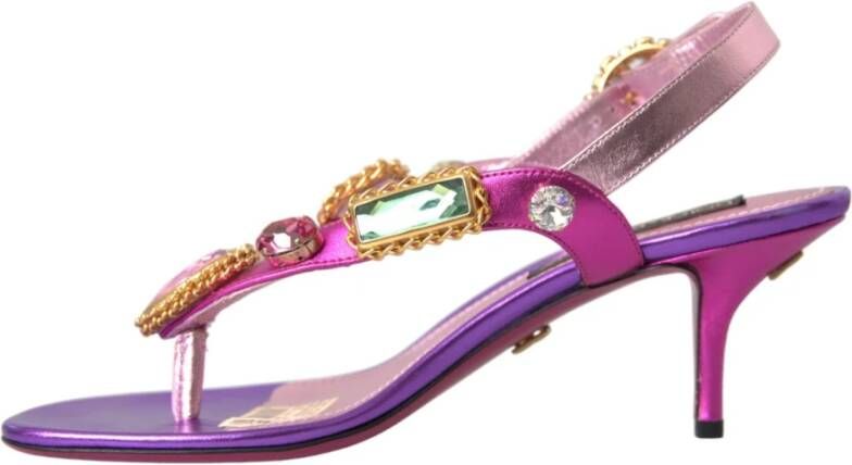 Dolce & Gabbana Multicolor Kristal Slingback Sandalen Multicolor Dames