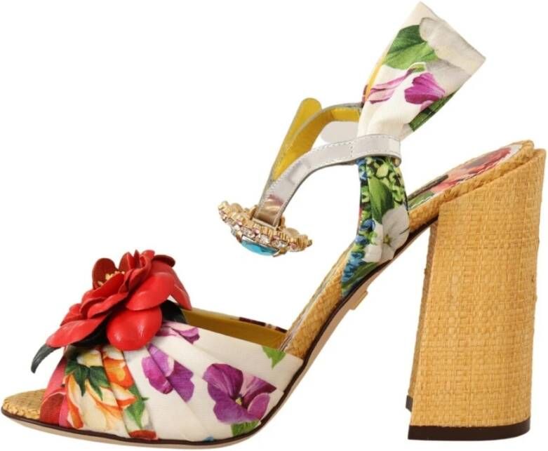 Dolce & Gabbana Multicolor Kristalversierde Sandalen met Hoge Hak Multicolor Dames