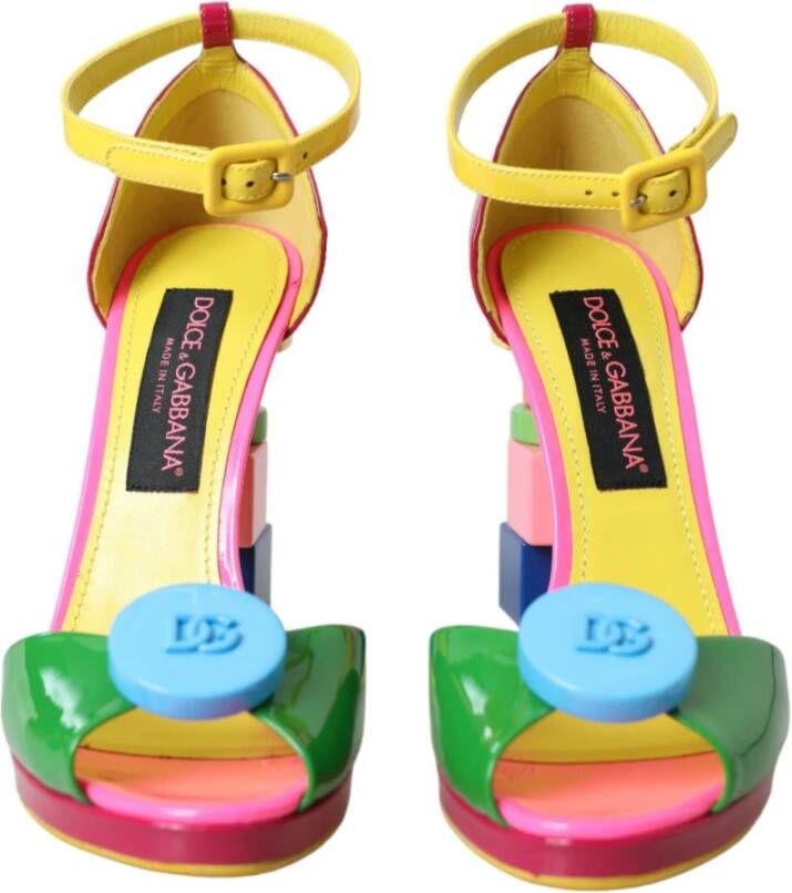 Dolce & Gabbana Multicolor Leren Hakken Sandalen Multicolor Dames