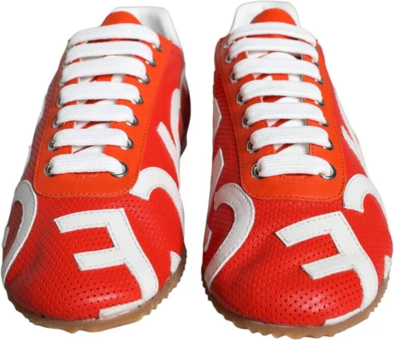 Dolce & Gabbana Multicolor Leren Lage Top Logo Sneakers Multicolor Dames