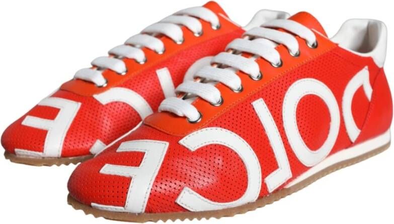 Dolce & Gabbana Multicolor Leren Lage Top Logo Sneakers Multicolor Dames