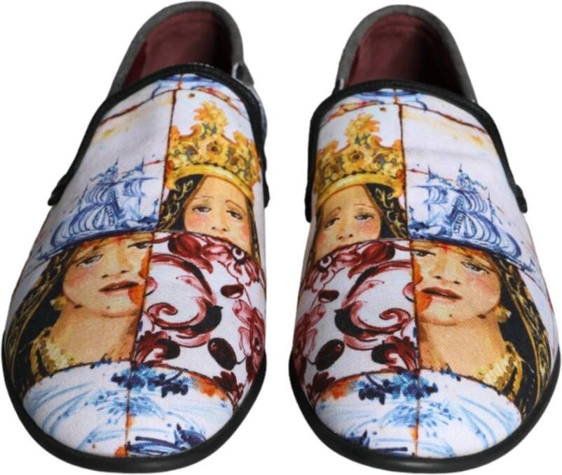 Dolce & Gabbana Multicolor Madonna Majolika Loafers Schoenen Multicolor Heren
