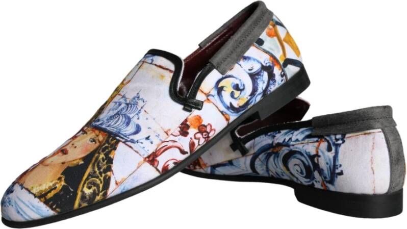 Dolce & Gabbana Multicolor Madonna Majolika Loafers Schoenen Multicolor Heren