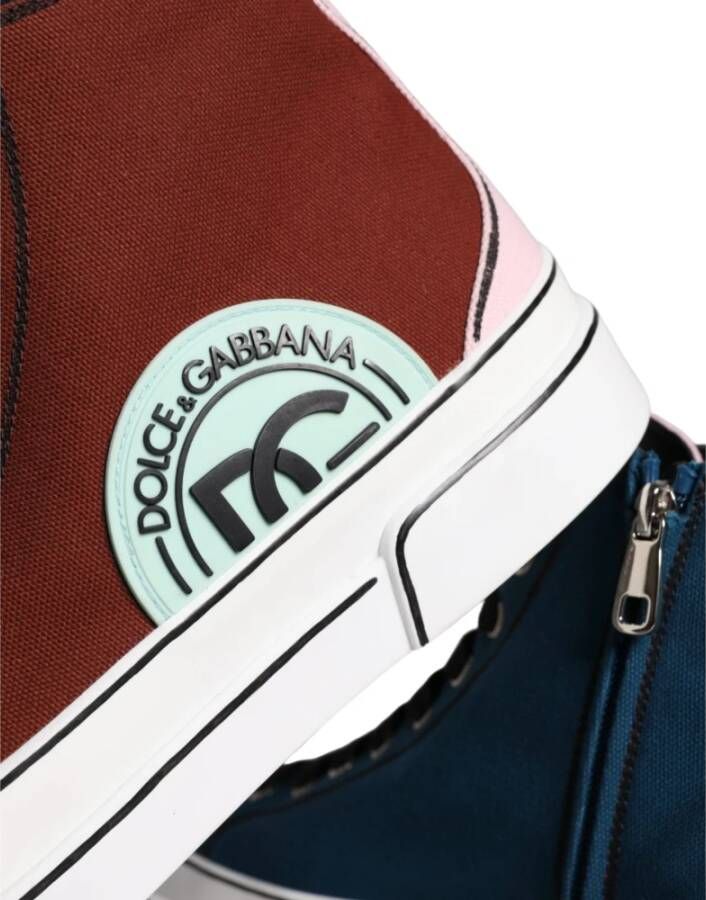 Dolce & Gabbana Multicolor Patchwork High Top Sneakers