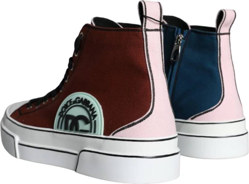 Dolce & Gabbana Multicolor Patchwork High Top Sneakers Multicolor Heren