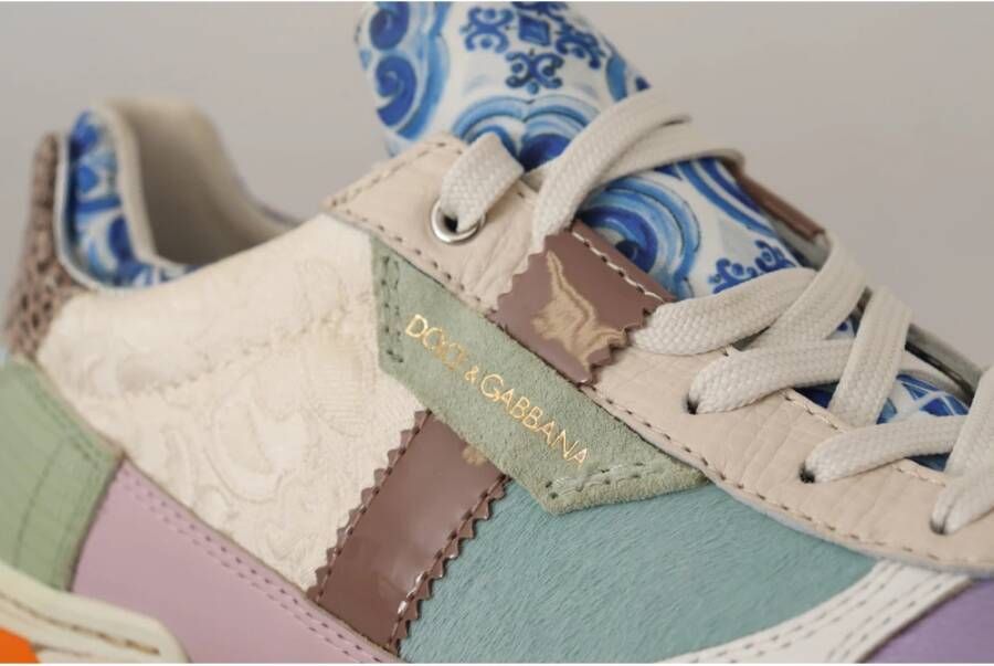 Dolce & Gabbana Multicolor Patchwork Lage Sneakers Multicolor Dames