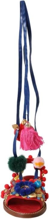 Dolce & Gabbana Multicolor Pom Bont Wrap Sandalen Multicolor Dames