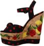 Dolce & Gabbana Multicolor Charmeuse Plateau Sleehak Sandalen Multicolor Dames - Thumbnail 13