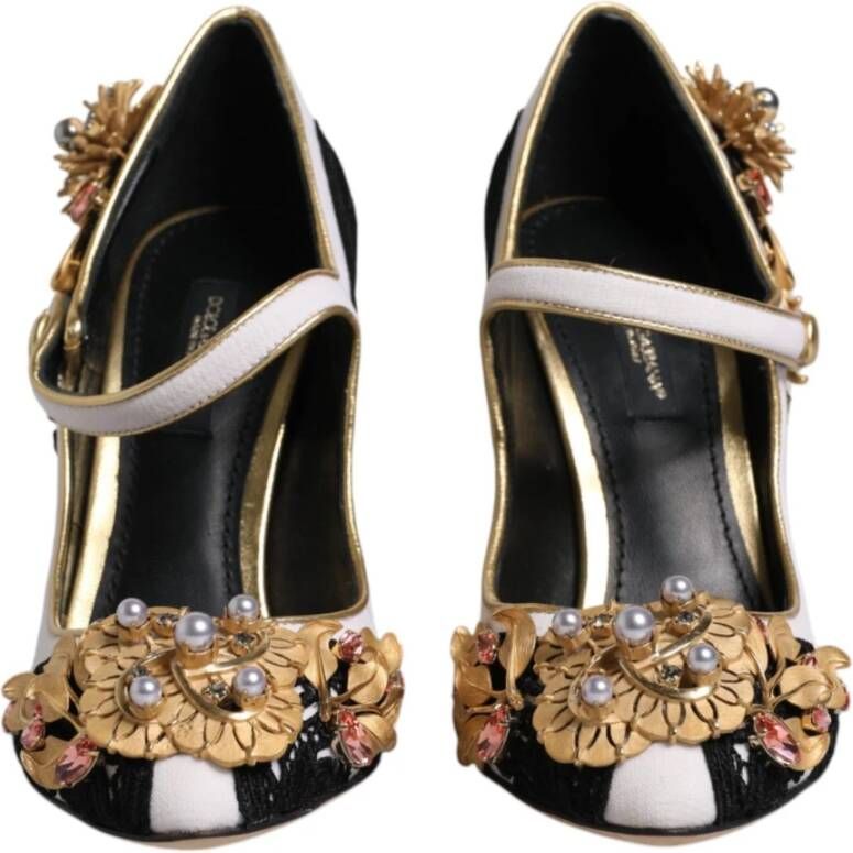 Dolce & Gabbana Multicolor Wol Leren Hoge Hakken Pumps Multicolor Dames