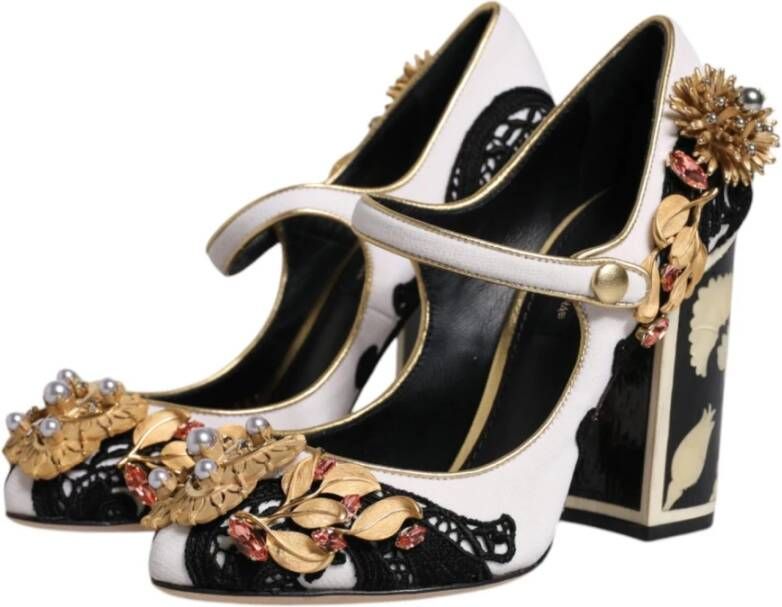 Dolce & Gabbana Multicolor Wol Leren Hoge Hakken Pumps Multicolor Dames