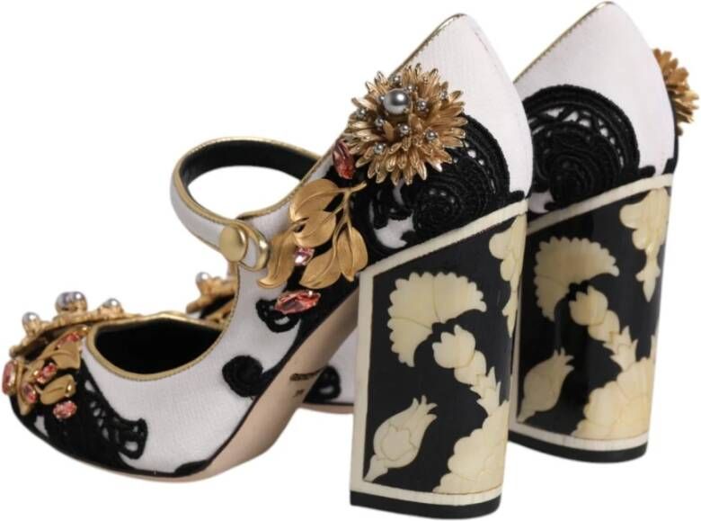Dolce & Gabbana Multicolor Wol Leren Hoge Hakken Pumps Multicolor Dames
