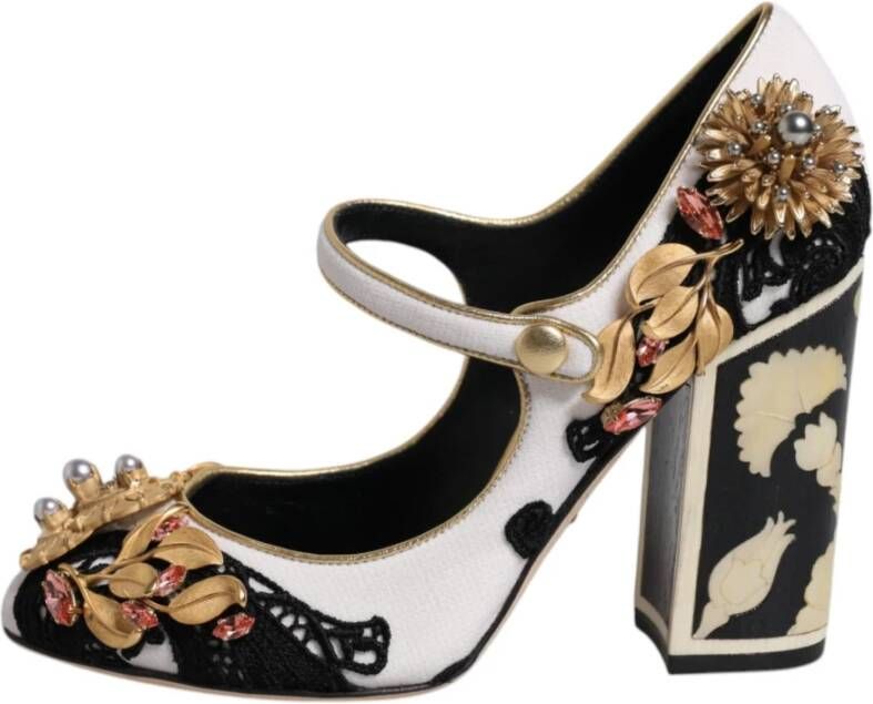 Dolce & Gabbana Multicolor Wol Leren Hoge Hakken Pumps Multicolor Dames