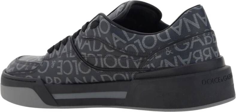 Dolce & Gabbana Nieuwe Roma Sneakers Met Logo Patroon Black Heren