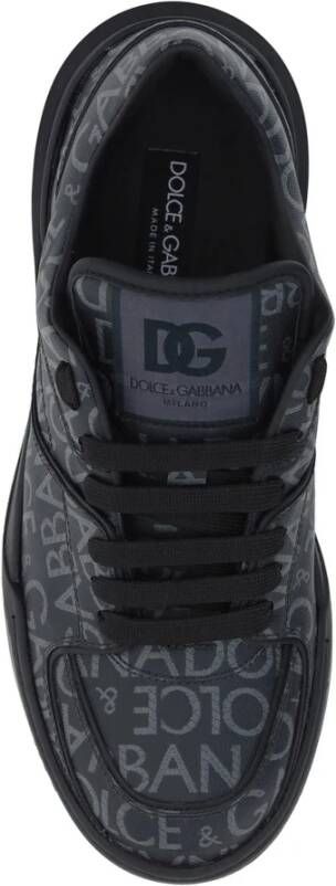 Dolce & Gabbana Nieuwe Roma Sneakers Met Logo Patroon Black Heren