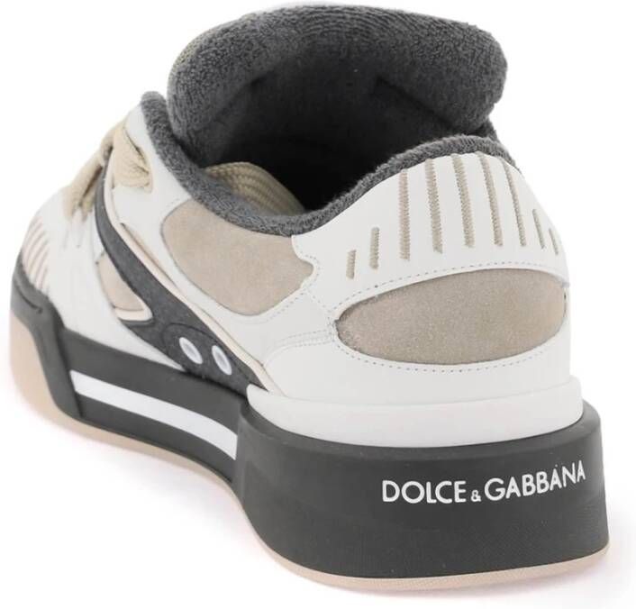 Dolce & Gabbana Nieuwe Roma Sneakers van Leer en Suède Multicolor Heren